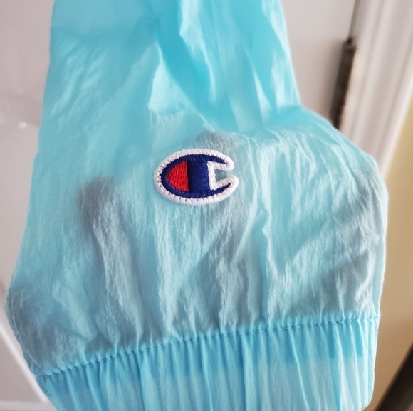 Champion Men's Colorblock Manorak 2.0 size Small in Blue Horizon/Reef Pink/White - Picture 6 of 16